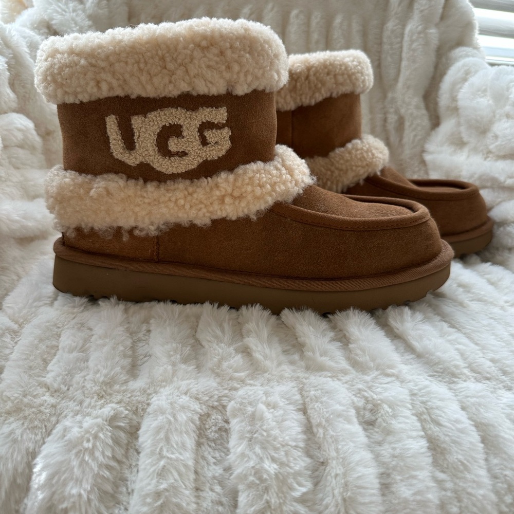 UGG Tan Shearling Ankle Boots